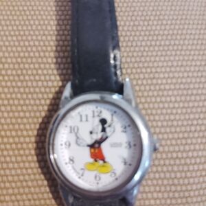 Disney Women's Mickey Mouse Watch - Black and Silver